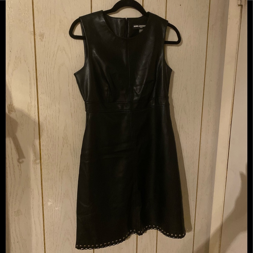 Faux Leather Dress/Sold - Picture 2 of 6